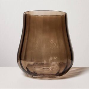 Magnolia Hearth & Hand Fluted 14 oz water glasses sable brown